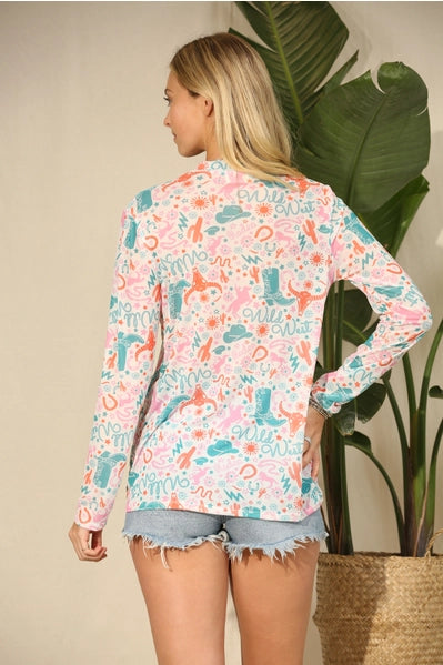 Western Rodeo Sheer Mesh Top | Ivory