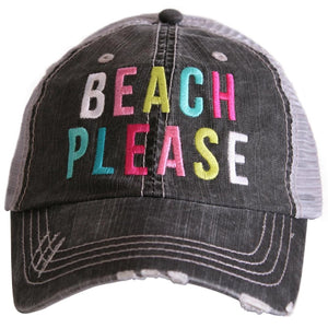 Beach Please Trucker Cap | Grey