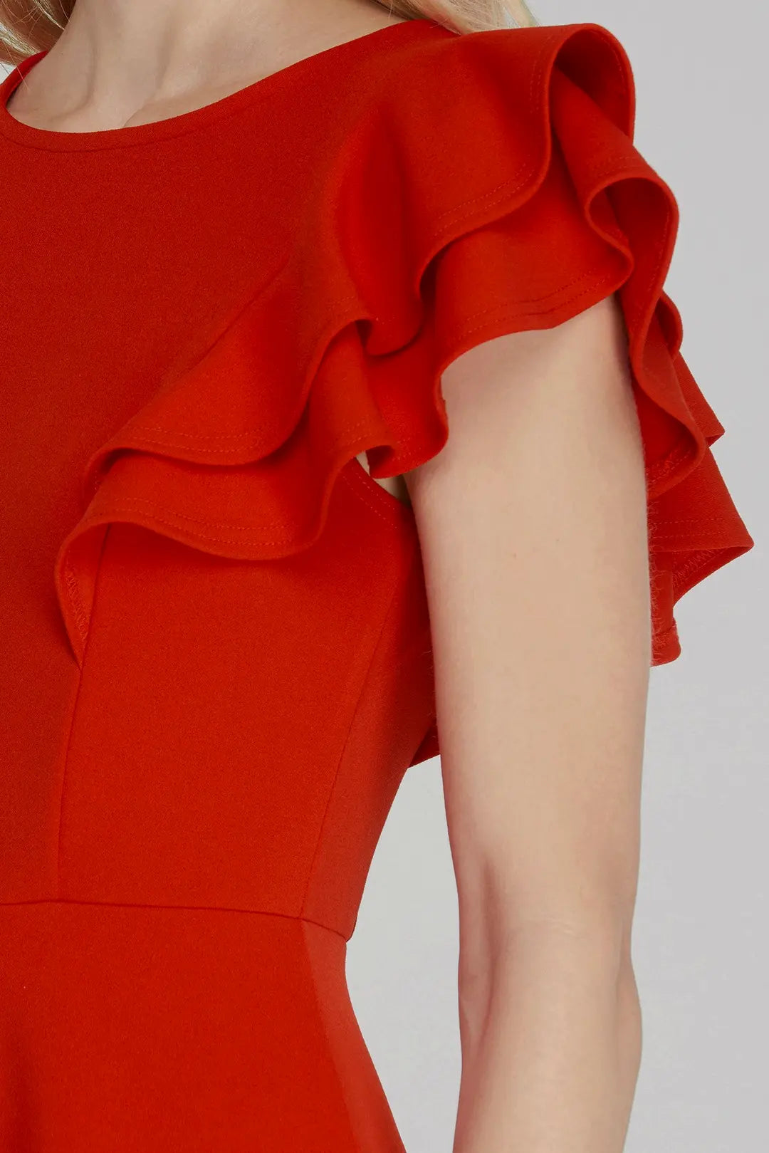 Flutter Sleeve Dress | Red