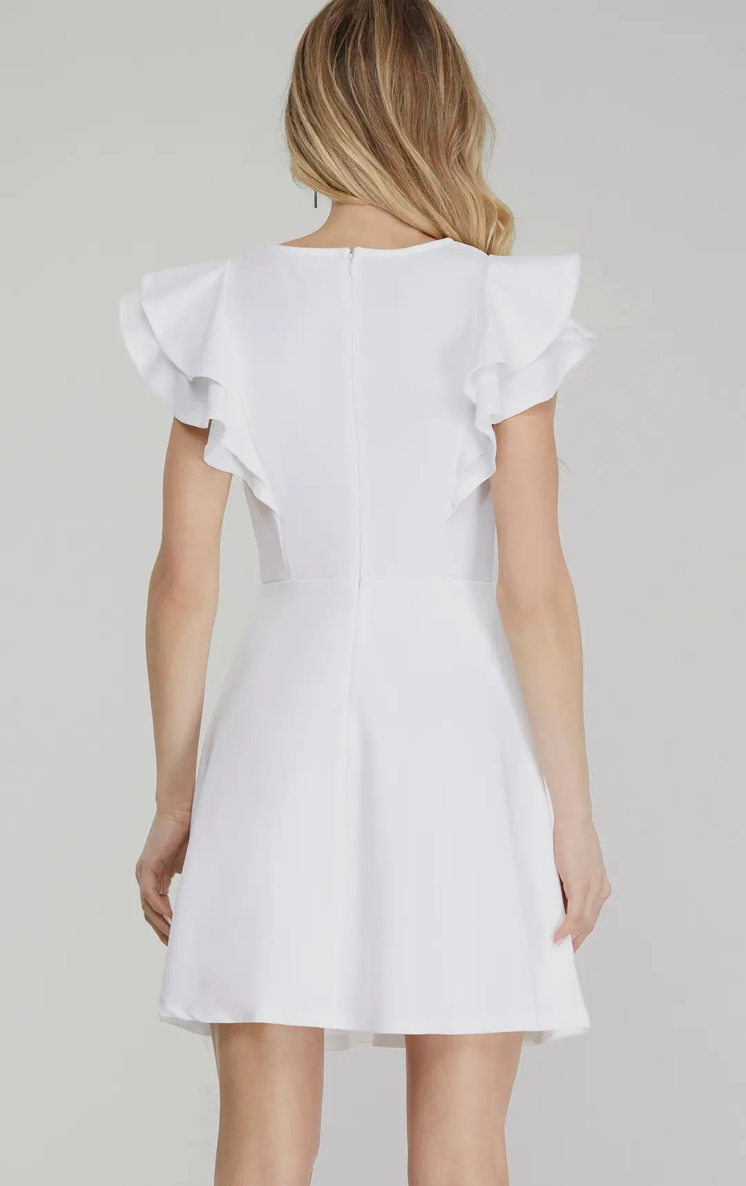 Flutter Sleeve Dress | Off White