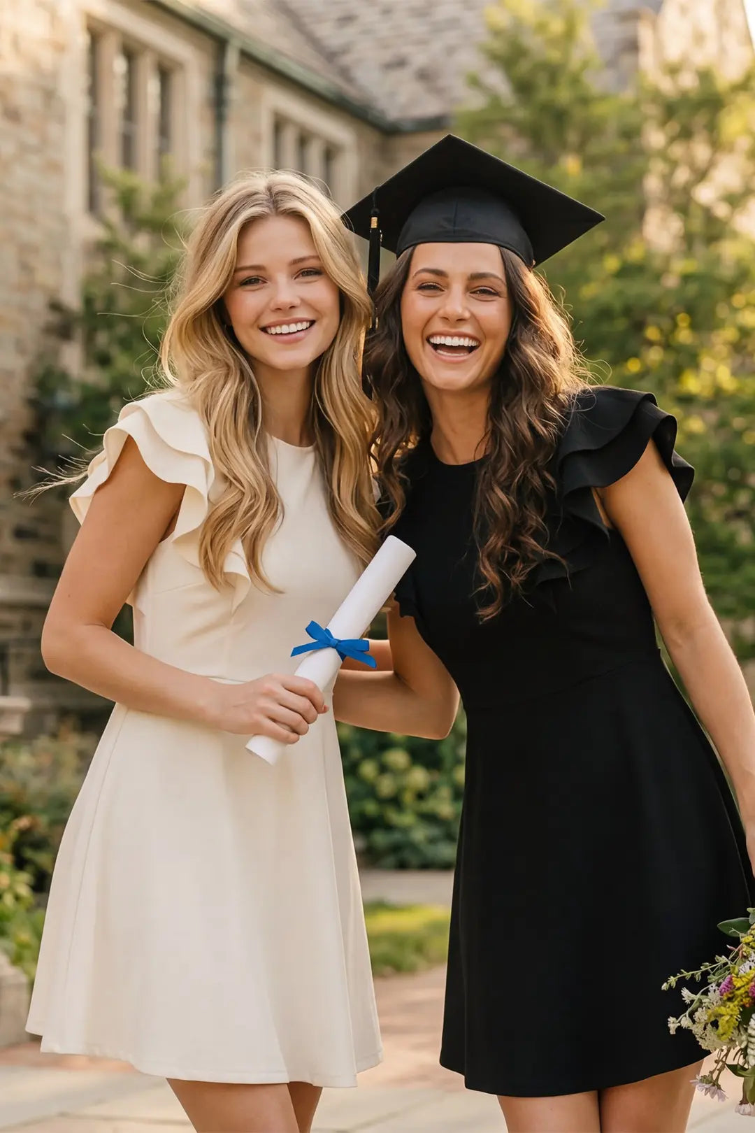 Flutter Sleeve Dress | Black