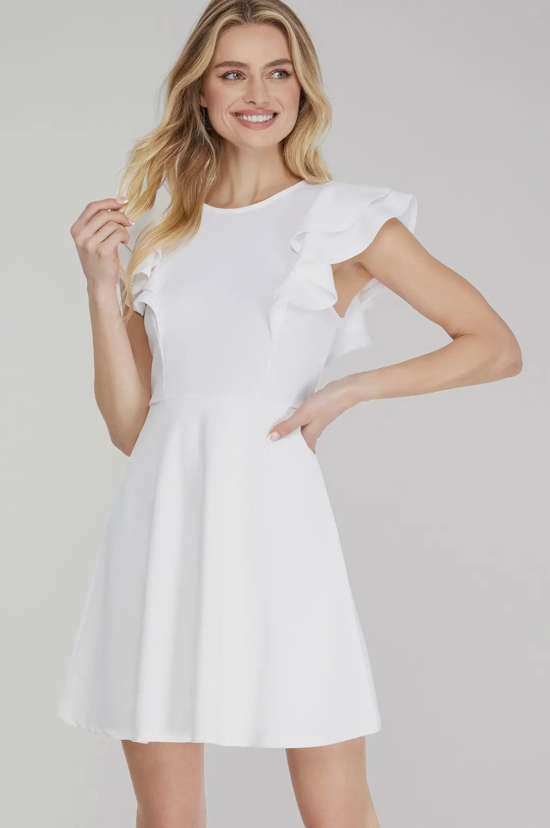 Flutter Sleeve Dress | Off White