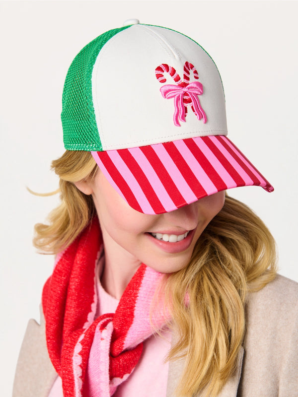 Candy Cane Mesh Back Cap | Pink/Green