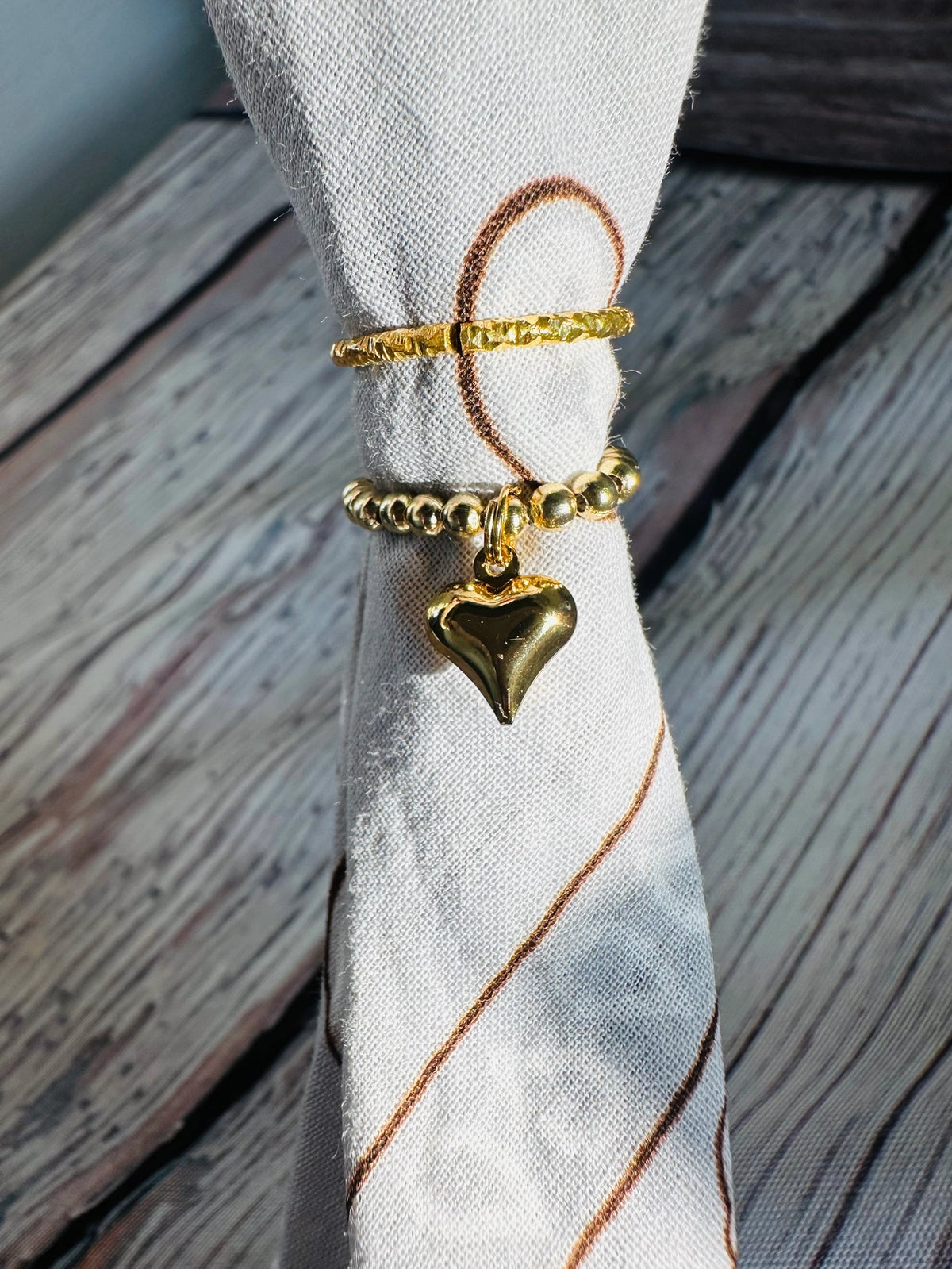 Bandana Stretch Charm | Gold Heart