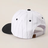 Play Ball Pinstripe Trucker Cap | Black/White/Red