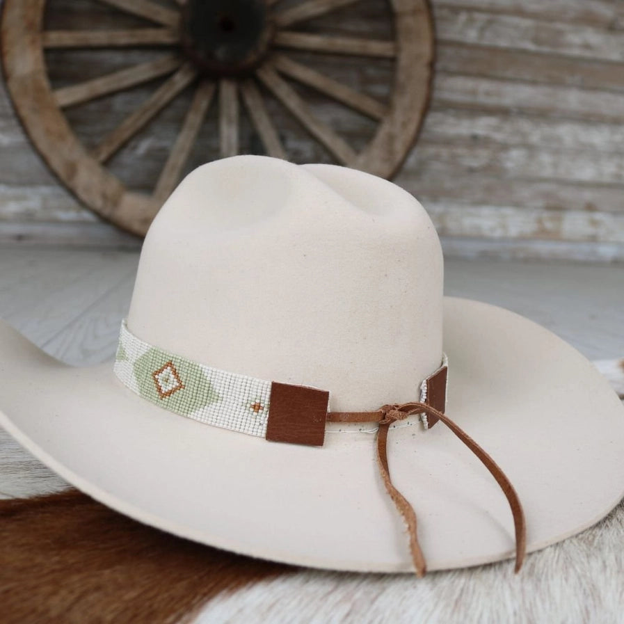 Glass Beaded Hat Band | Sage Brush
