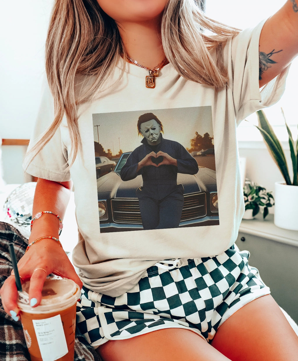 Michael Myers Heart Hands Tee | Natural