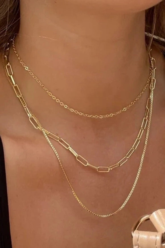 18k Dipped Layered Chain | Gold Necklace