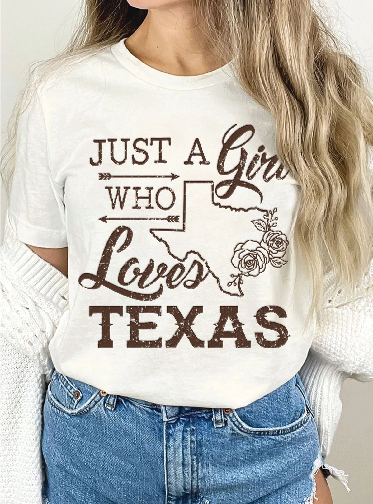 Just A Girl Who Loves Texas Tee | Natural