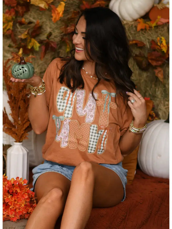 Autumn Faux Patch Tee | Rust