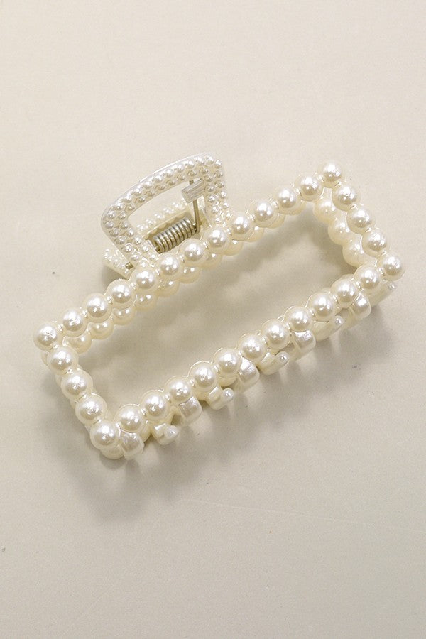 Pearl Hair Claw Clip | Rectangle