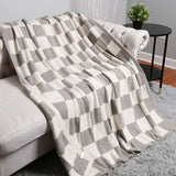 Comfy LUXE Checker Blanket | Grey