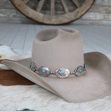 Oval Turquoise Concho Hat Band | Silver