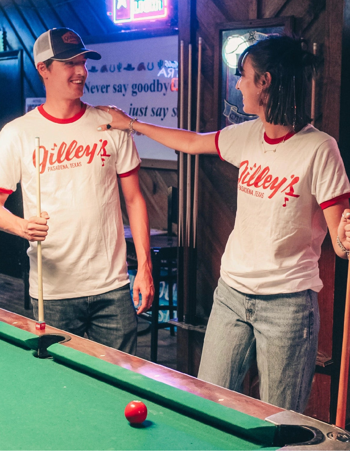 Gilley's Ringer Tee | White/Red