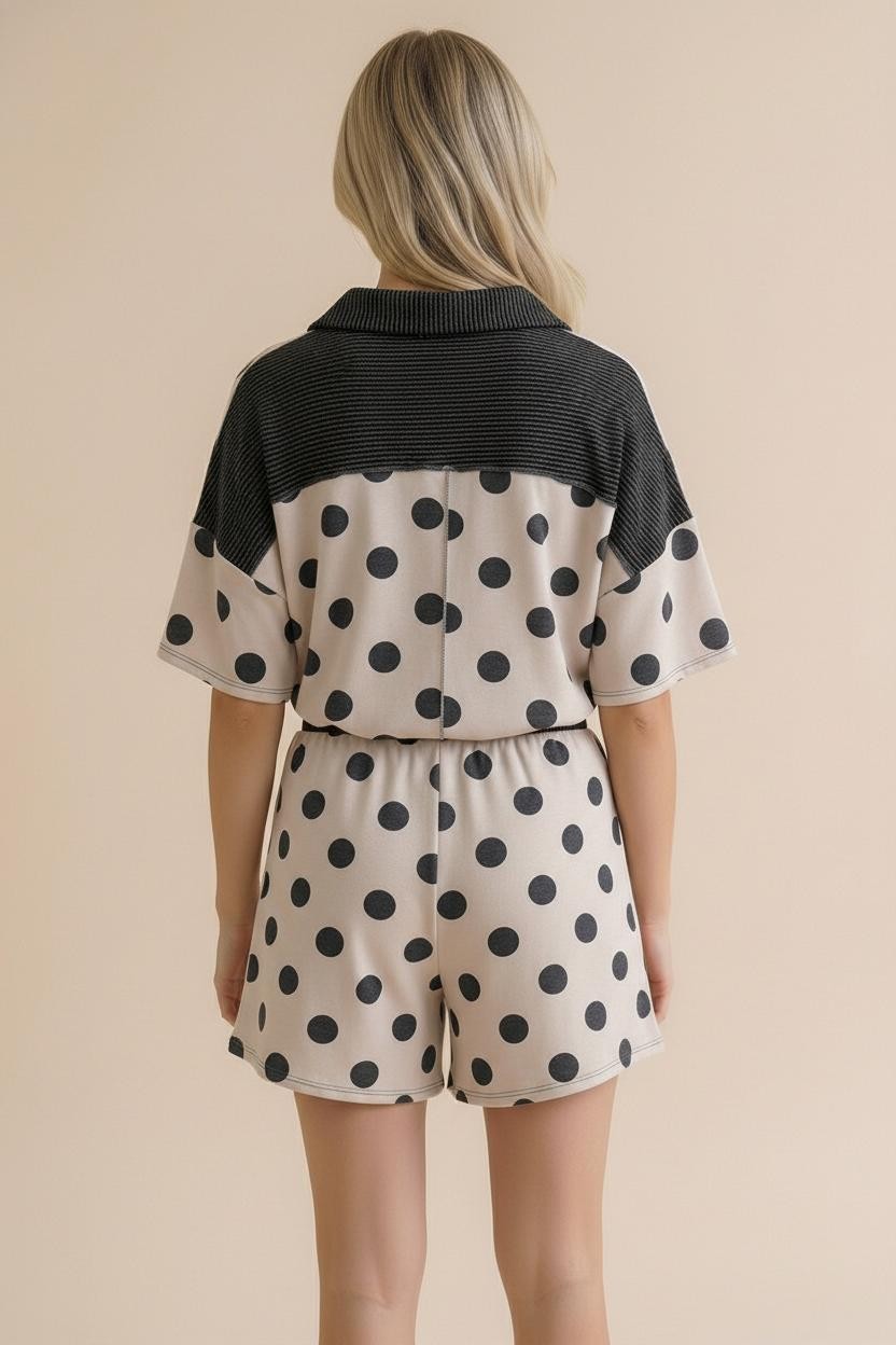 Polka Dot 2 Piece Set | Black