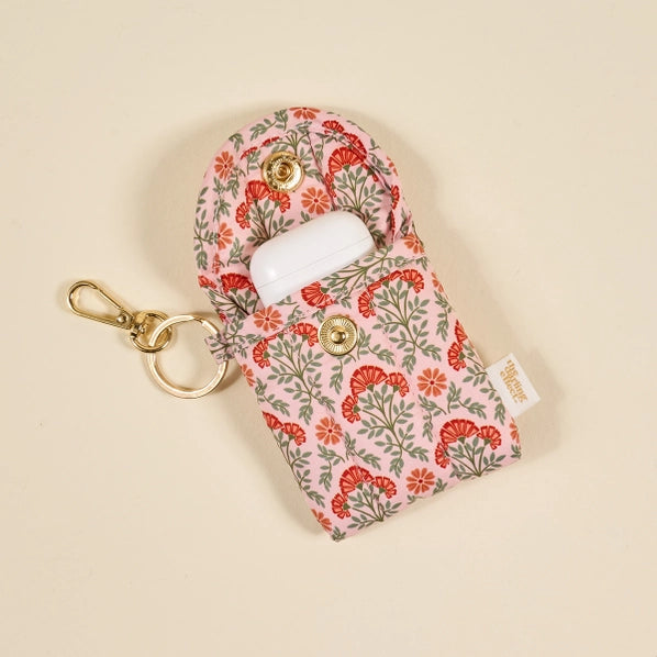 Puffy Earbud Case Keychain | Everbloom Dusty Rose