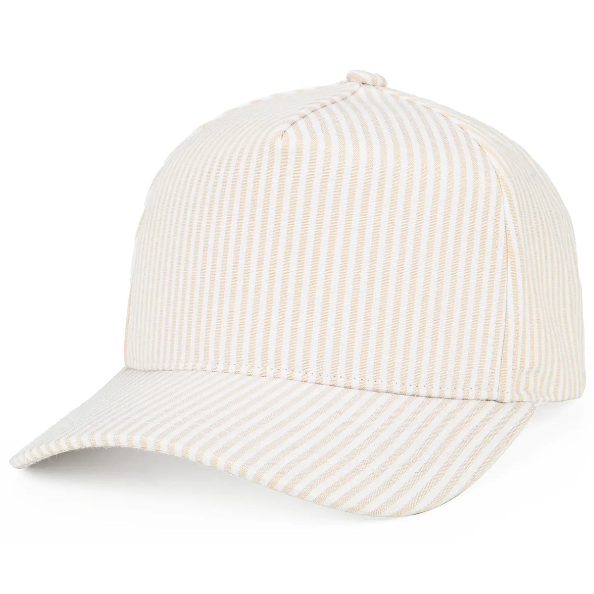 Everyday Stripe Ponytail Trucker Cap | Beige