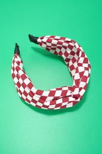 Checker Knot Headband | Red