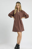 Leopard Detail Shift Dress | Mocha