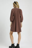 Leopard Detail Shift Dress | Mocha