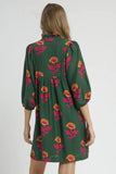 Floral Babydoll Tunic Dress | Green Mix