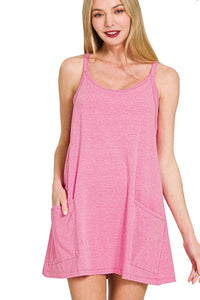 Built In Pocket Romper | Pink