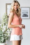 Pointelle Button Front Tank Top | Coral