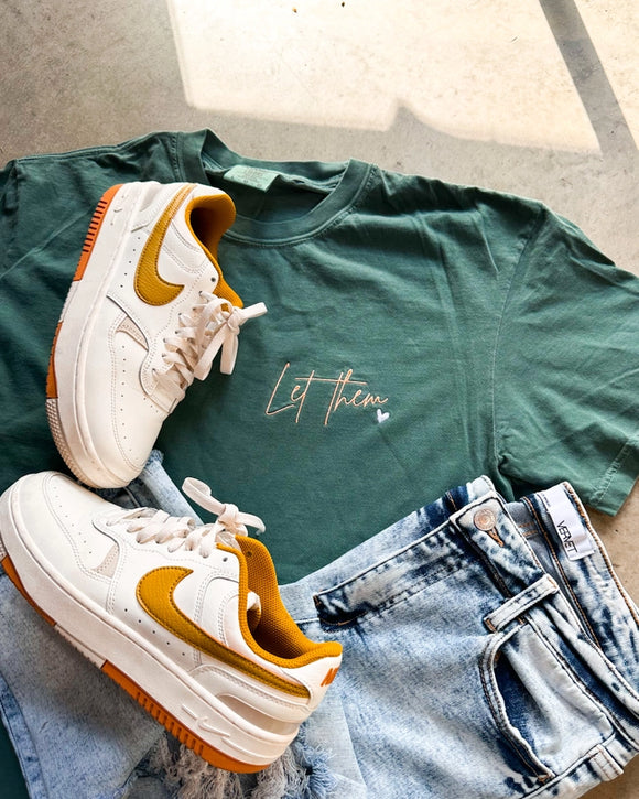 Let Them Embroidered Tee | Jade