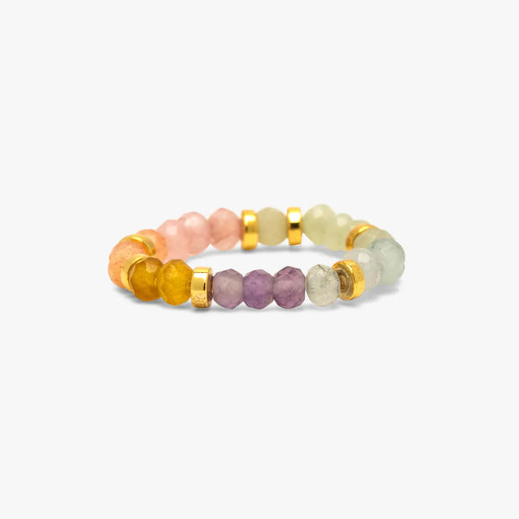 PURA VIDA Ring | Ombre Rainbow Bead Stretch