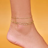 PURA VIDA Ouro Chain Set Anklet | Gold