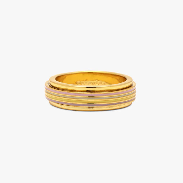 PURA VIDA Ring | Pastel Stripe Fidget Gold
