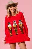 Sequin Nutcrackers Sweater Top | Red