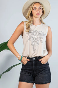Boot Stitch Tank | Khaki