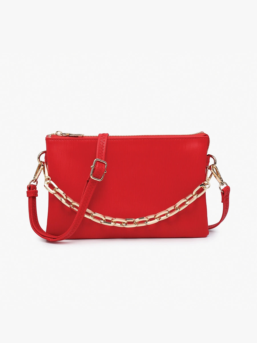 Izzy Textured Vegan Leather Crossbody Bag | Red