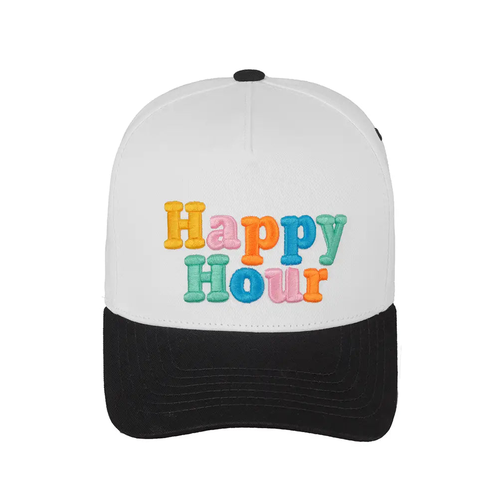 Happy Hour Trucker Cap | Black/White