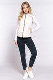 *DOORBUSTER DEAL Suede Piping Quilted Vest | Ivory
