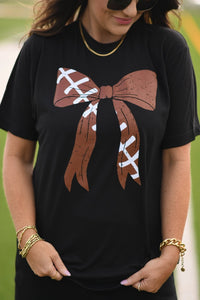 Football Bow Tee | Black