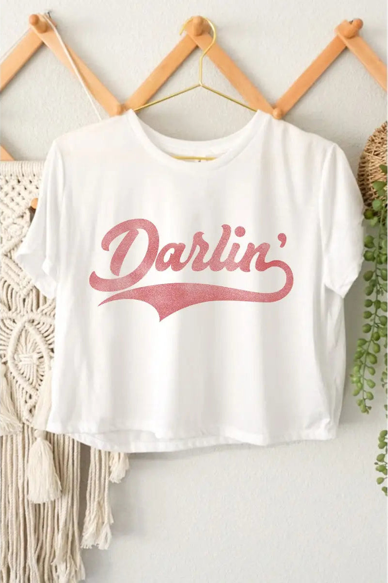 Darlin' Crop Tee | White