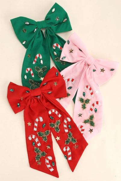 Candy Cane Hair Bow | Various