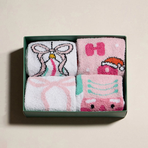 Nutcracker+Bows | Christmas Socks 4pk Bundle Set