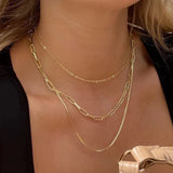 18k Dipped Layered Chain | Gold Necklace
