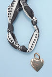 Handmade Scarf Necklace | Black/Heart