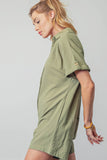 Button Down Shirt Romper | Light Olive