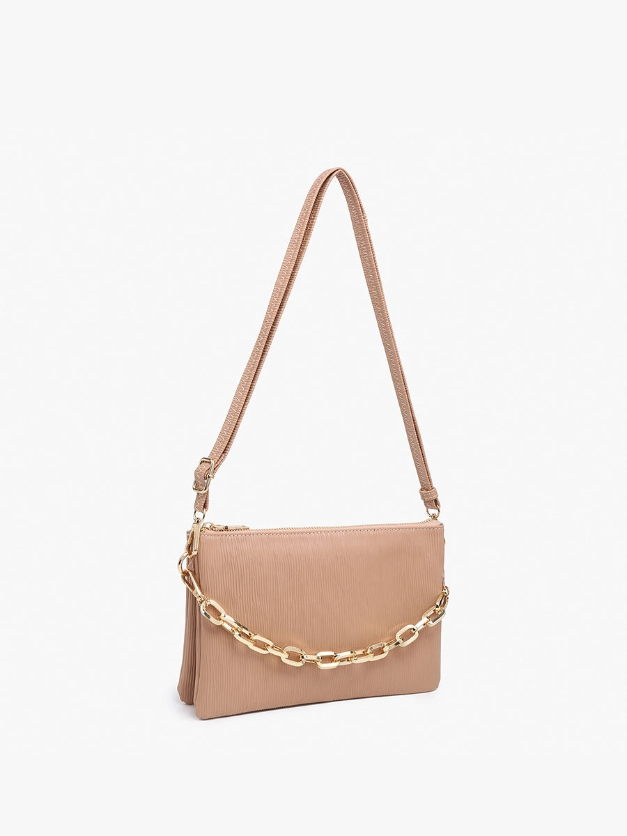 Izzy Textured Vegan Leather Crossbody Bag | Blush