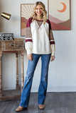 Leopard Raglan Top | Cream+Burgundy