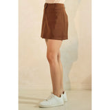 Twill Pocket Mini Skort | Brown