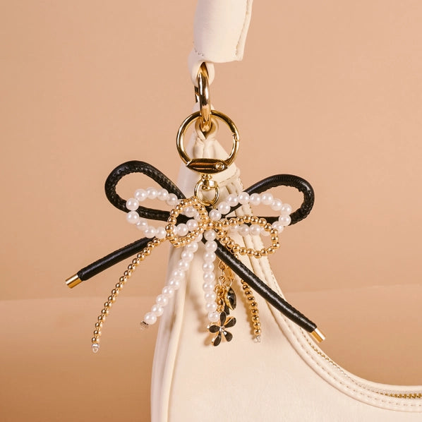 Layered Bows Bag Charm | Luxe Black