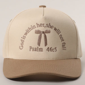 Psalm 46:5 Ribbon Trucker Cap | Beige