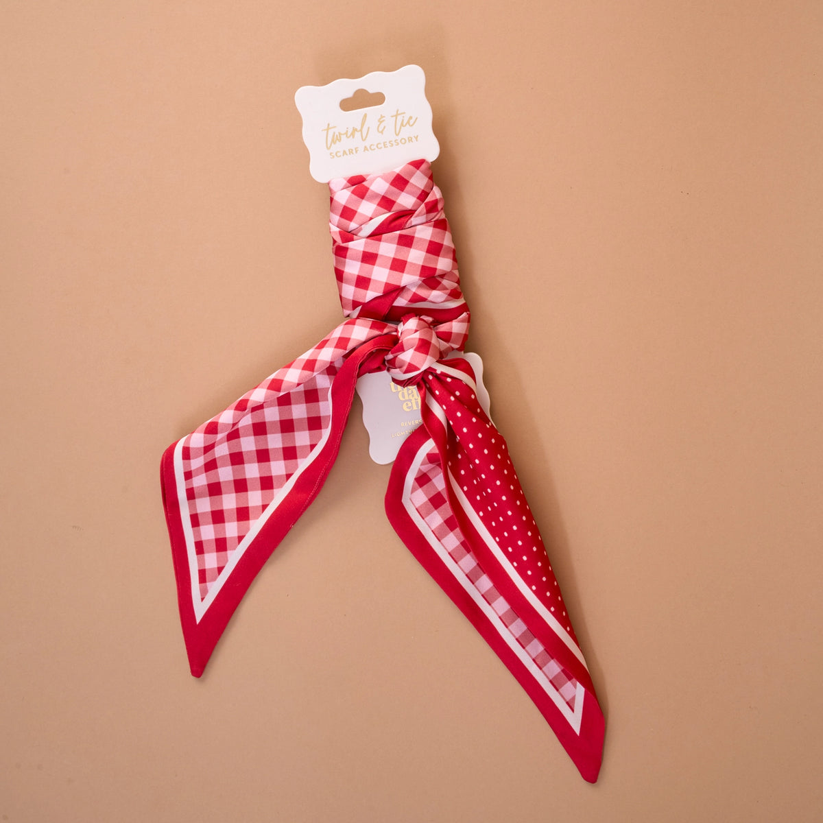 Twirl & Tie Scarf Accessory | Gingham Red
