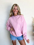 Bow Embossed Sweatshirt | Pink